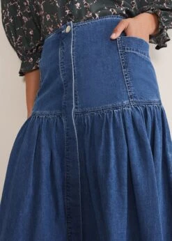 Elodie Tiered Denim Skirt -Floral Und Chic 801298566 06 elodie tiered denim skirt