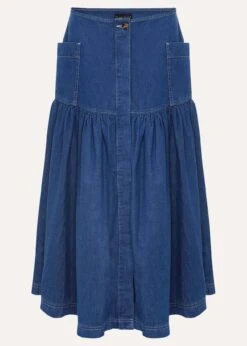 Elodie Tiered Denim Skirt -Floral Und Chic 801298566 99 elodie tiered denim skirt