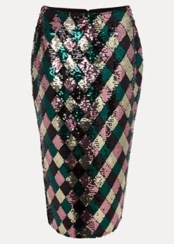 Mari Diamond Sequin Midi Skirt Co-Ord 15 Mari Diamond Sequin Midi Skirt Co-Ord -Floral Und Chic 801305000 99 mari diamond sequin midi skirt co ord