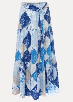 Akia Patchwork Maxi Skirt -Floral Und Chic 801315380 99 akia patchwork maxi skirt