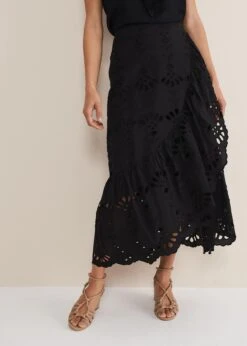 Black Broderie Wrap Maxi Skirt 10 Black Broderie Wrap Maxi Skirt -Floral Und Chic 801320050 03 black broderie wrap maxi skirt
