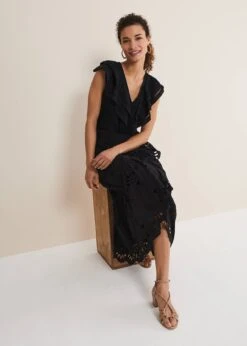 Black Broderie Wrap Maxi Skirt 11 Black Broderie Wrap Maxi Skirt -Floral Und Chic 801320050 04 black broderie wrap maxi skirt