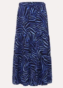 Tana Zebra Print Tiered Midi Skirt -Floral Und Chic 801329570 99 tana zebra print tiered midi skirt