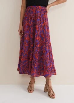 Eloraina Leaf Print Maxi Skirt -Floral Und Chic 801333172 03 eloraina leaf print maxi skirt