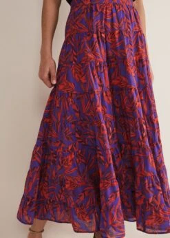 Eloraina Leaf Print Maxi Skirt -Floral Und Chic 801333172 05 eloraina leaf print maxi skirt