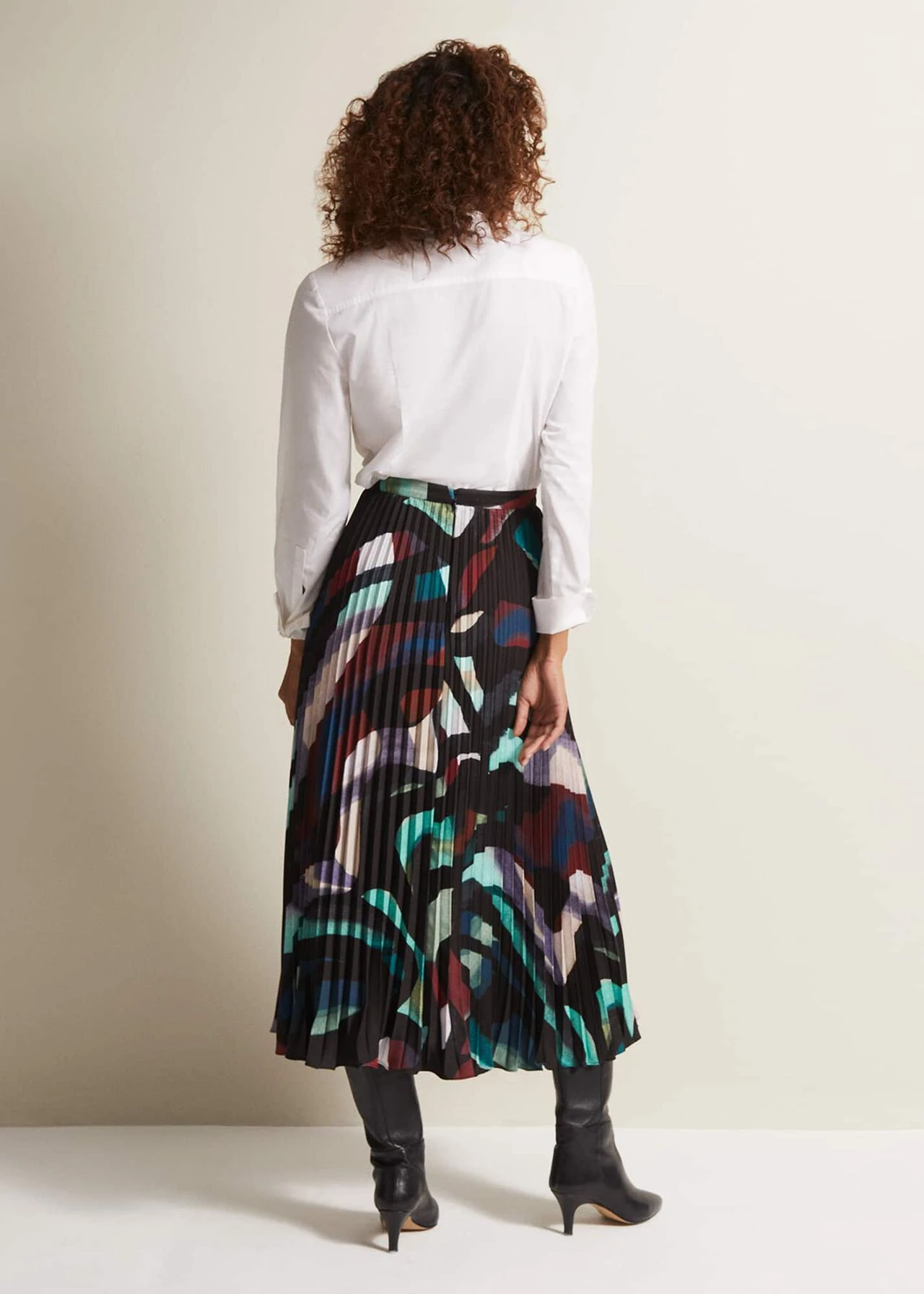 Elmina Abstract Pleated Midi Skirt 4 Elmina Abstract Pleated Midi Skirt – Bild 2
