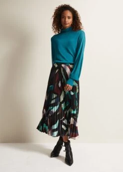 Elmina Abstract Pleated Midi Skirt 16 Elmina Abstract Pleated Midi Skirt -Floral Und Chic 801338492 07 elmina abstract pleated midi skirt