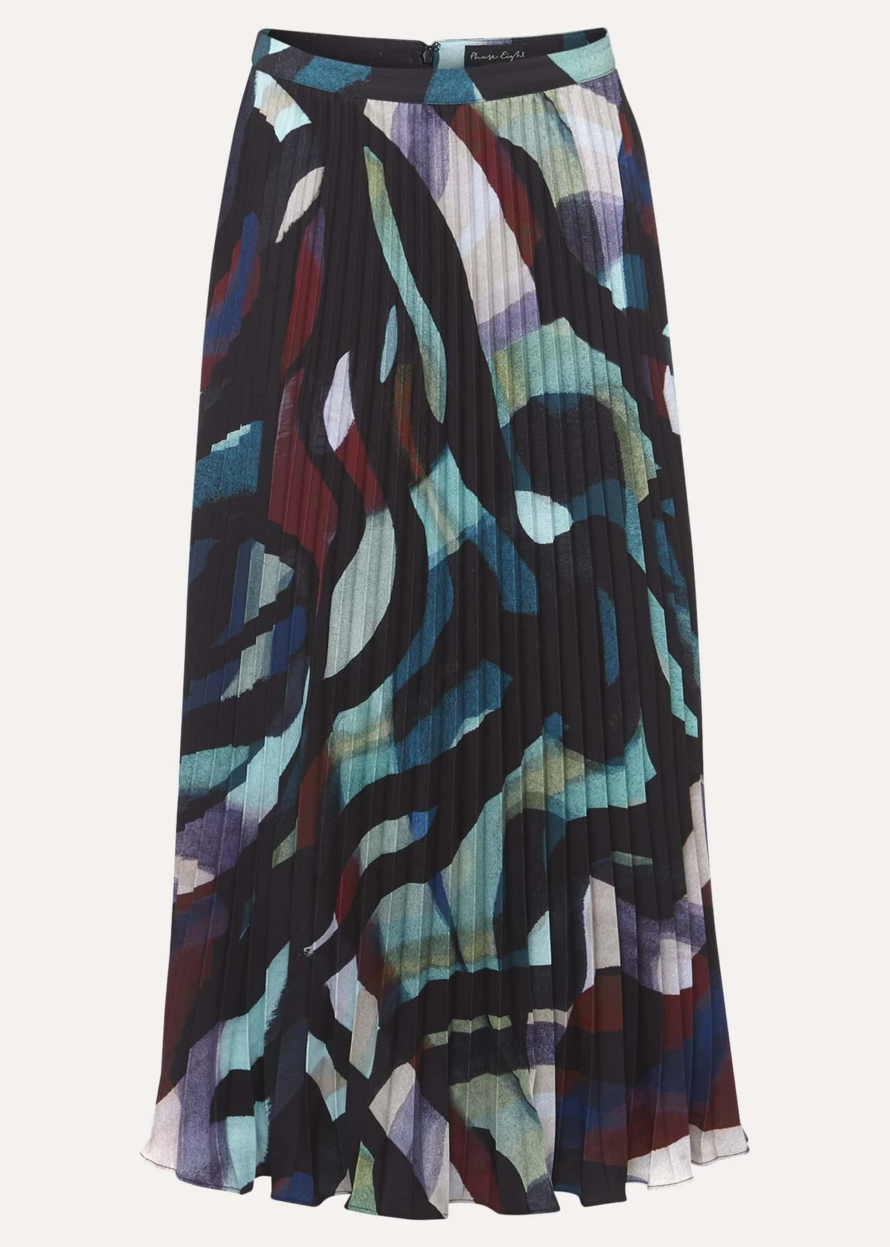 Elmina Abstract Pleated Midi Skirt 10 Elmina Abstract Pleated Midi Skirt – Bild 8